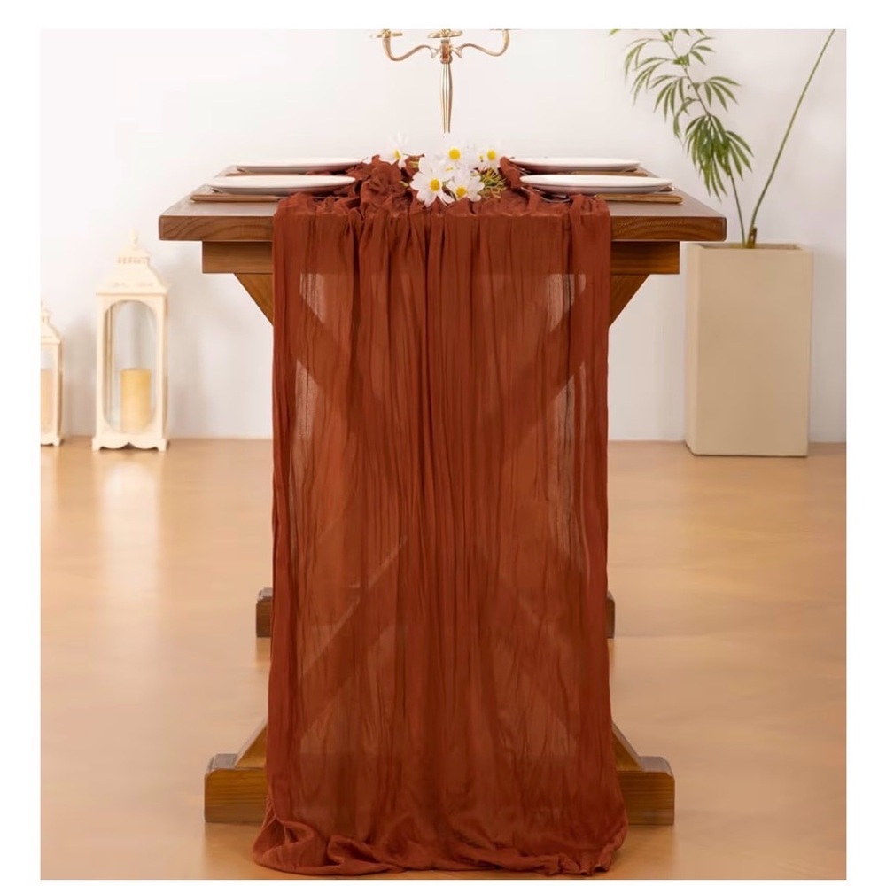 3 pcs Terracotta Easter Spring Cheesecloth Runner